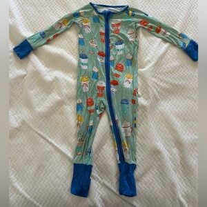 Little Sleepies Aqua love you a latte zippy 12-18 mths